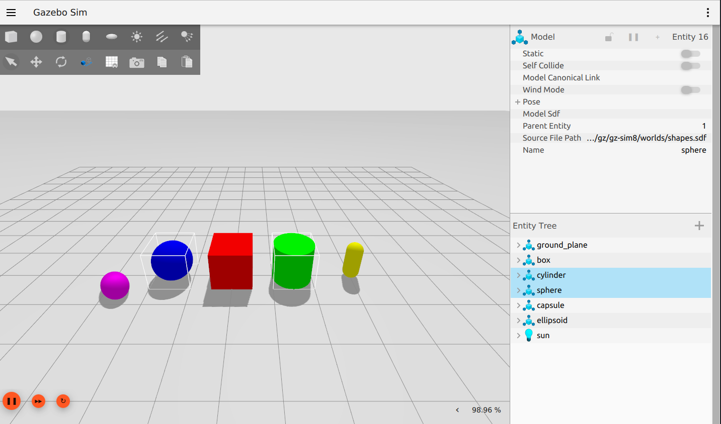 Selecting multiple entities from the entity tree